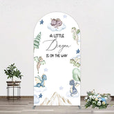 Aperturee - Aperturee Dragon On The Way Baby Shower Arch Backdrop